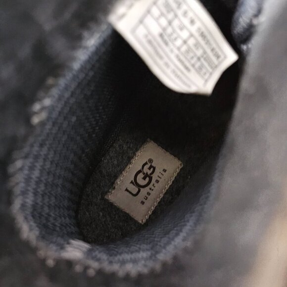 UGG Astin Waterproof Winter Snow Gray Buffalo Plaid Flannel Boots Unisex - Picture 11 of 13